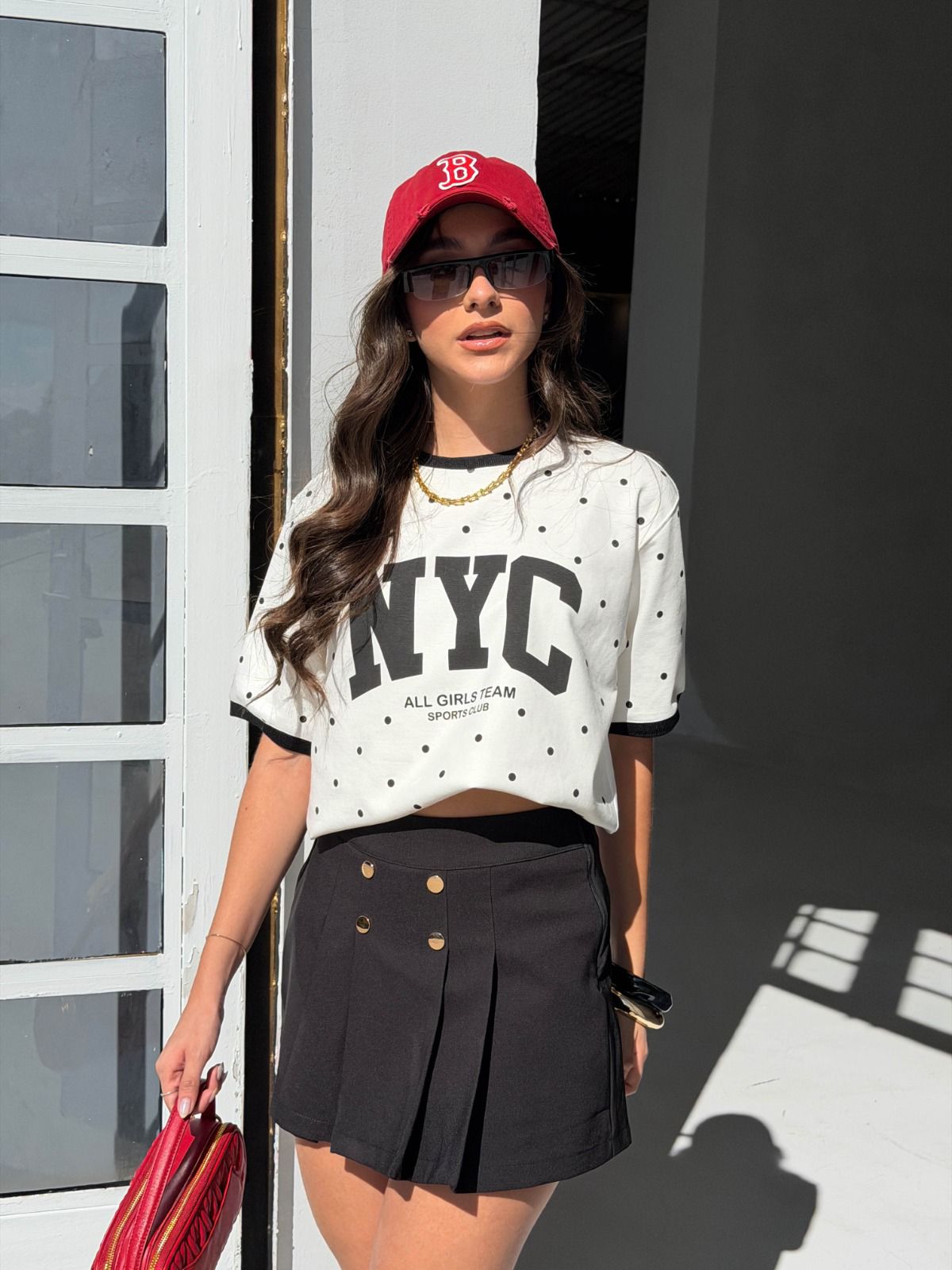 CAMISETA NYC PUNTOS BLANCO