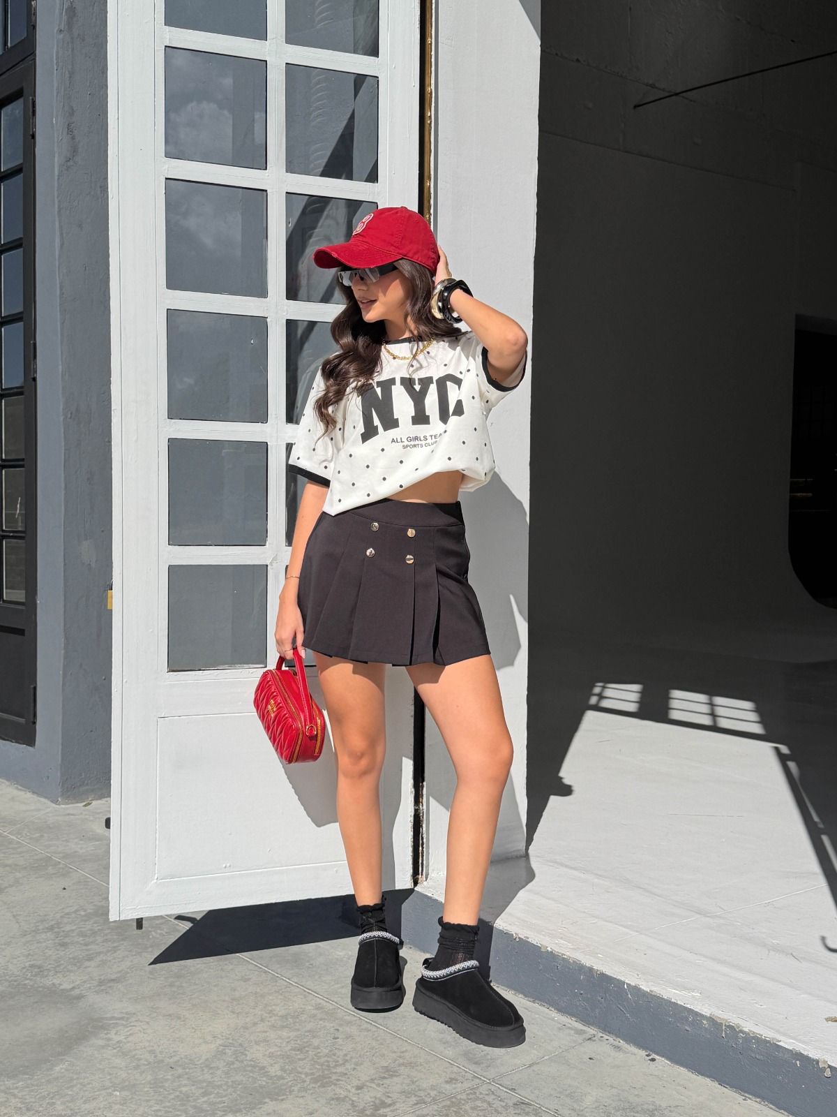 CAMISETA NYC PUNTOS BLANCO